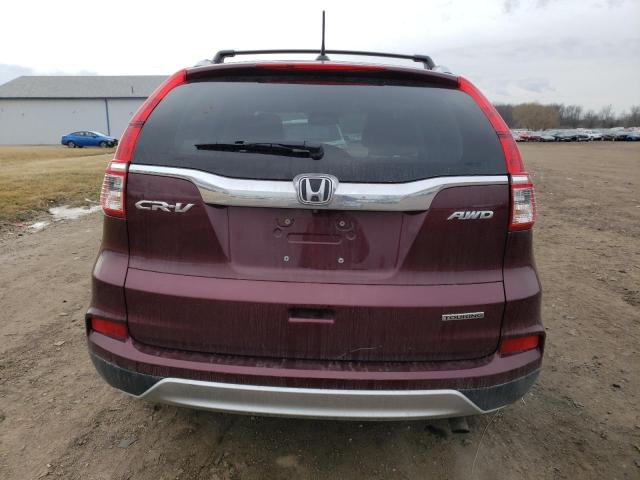 5J6RM4H97GL033165 - 2016 HONDA CR-V TOURING MAROON photo 6