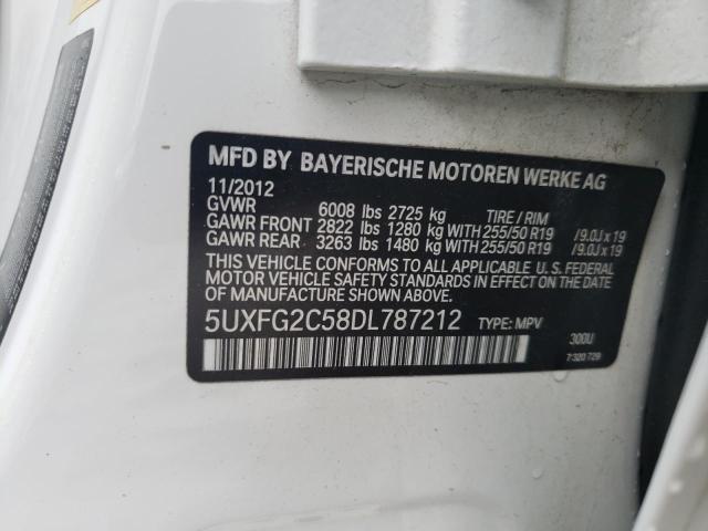 5UXFG2C58DL787212 - 2013 BMW X6 XDRIVE35I WHITE photo 13