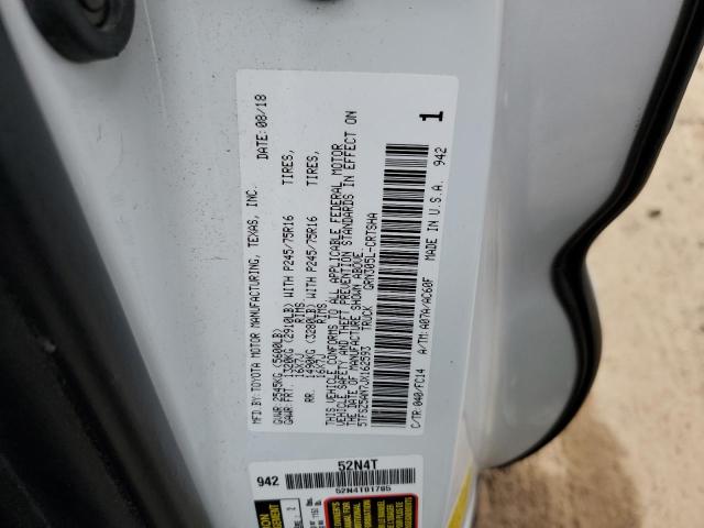 5TFSZ5AN7JX162593 - 2018 TOYOTA TACOMA ACCESS CAB თეთრი ფოტო 12