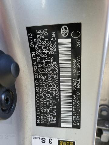 JTDZN3EU0D3262868 - 2013 TOYOTA PRIUS V SILVER photo 13