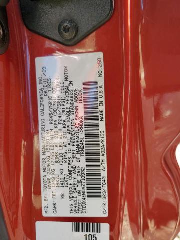 5TEUX4EN0AZ710932 - 2010 TOYOTA TACOMA ACCESS CAB წითელი ფოტო 13