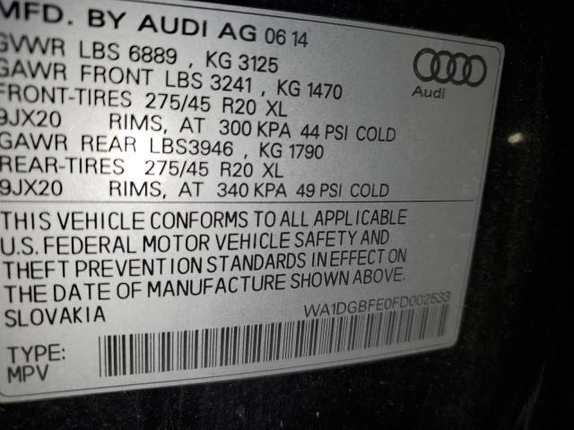 WA1DGBFE0FD002533 - 2015 AUDI Q7 PRESTIGE 黑色 照片 13