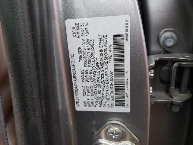 5J8TB4H74HL000661 - 2017 ACURA RDX ADVANCE SILVER photo 12