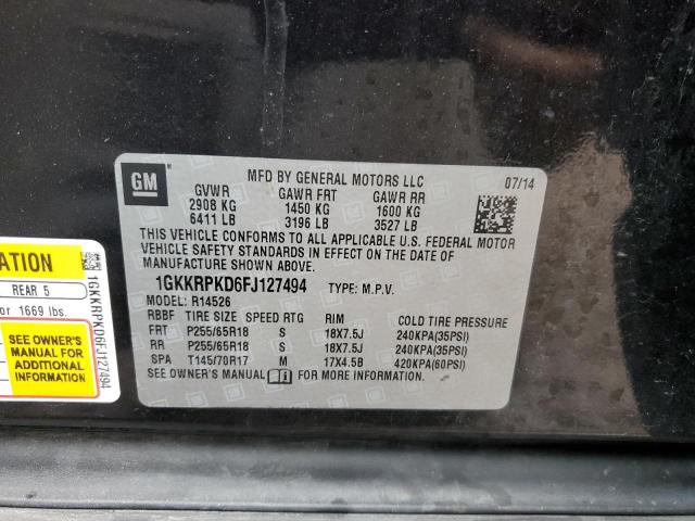 1GKKRPKD6FJ127494 - 2015 GMC ACADIA SLE CHARCOAL photo 12