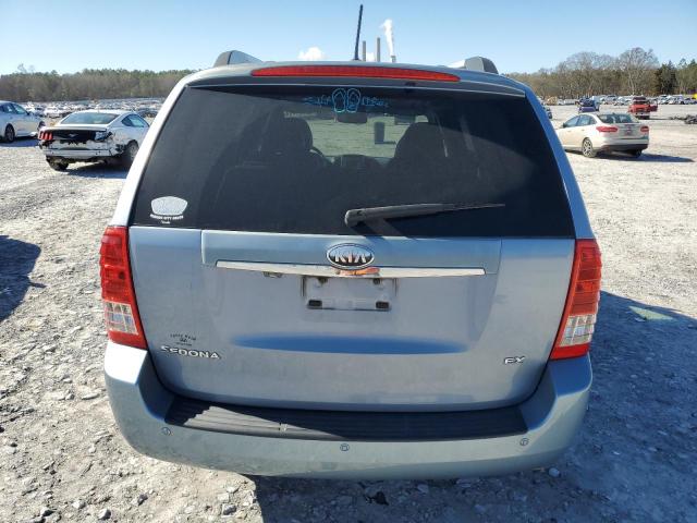 KNDMH4C79E6547251 - 2014 KIA SEDONA EX BLUE photo 6