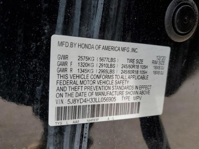 5J8YD4H33LL056905 - 2020 ACURA MDX BLACK photo 13