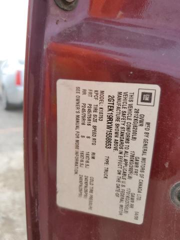 2GTEK19RXW1558653 - 1998 GMC SIERRA K1500 MAROON photo 12