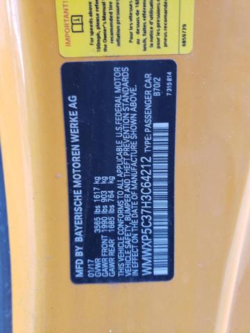 WMWXP5C37H3C64212 - 2017 MINI COOPER ORANGE photo 12