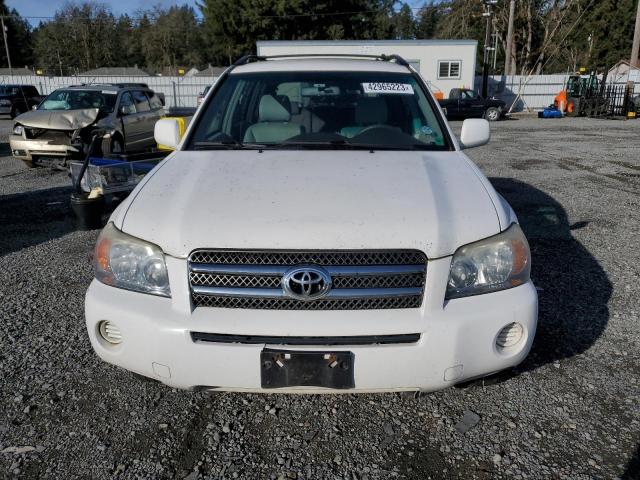 JTEEW21A860019715 - 2006 TOYOTA HIGHLANDER HYBRID WHITE photo 5