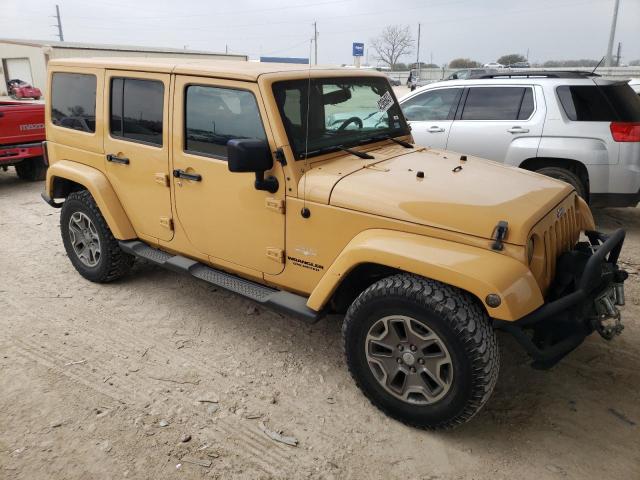 1C4BJWEG2DL625955 - 2013 JEEP WRANGLER U SAHARA YELLOW photo 4