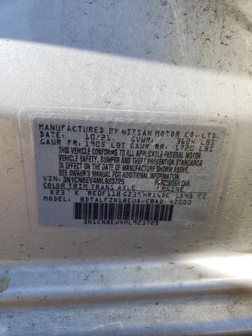 3N1CN8EV4ML923725 - 2021 NISSAN VERSA SV SILVER photo 13