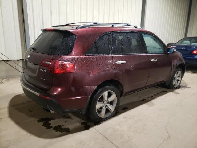 2HNYD2H63AH001629 - 2010 ACURA MDX TECHNOLOGY BURGUNDY photo 3