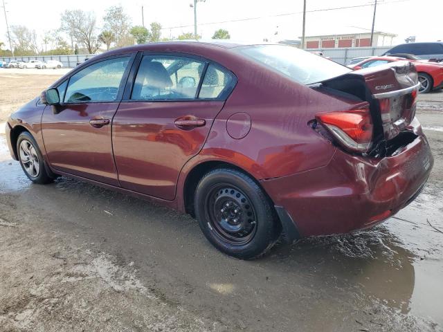 2HGFB2F58DH585092 - 2013 HONDA CIVIC LX MAROON photo 2