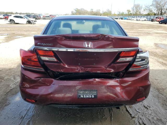 2HGFB2F58DH585092 - 2013 HONDA CIVIC LX MAROON photo 6