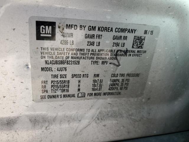 KL4CJBSB6FB231528 - 2015 BUICK ENCORE CONVENIENCE 银色 照片 14