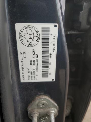 1HGCM56777A814204 - 2007 HONDA ACCORD EX GRAY photo 12