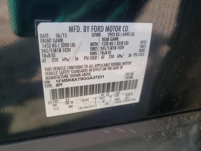 1FM5K8AT9GGA37231 - 2016 FORD EXPLORER POLICE INTERCEPTOR BLACK photo 12