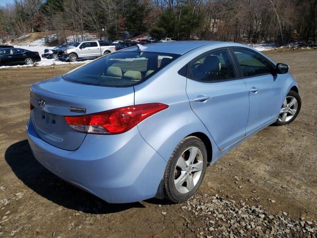 KMHDH4AE0CU383152 - 2012 HYUNDAI ELANTRA GLS BLUE photo 3