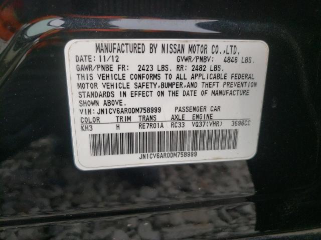 JN1CV6AR0DM758999 - 2013 INFINITI G37 BLACK photo 13