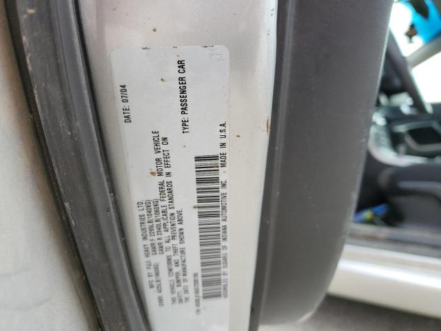 4S3BL616557208136 - 2005 SUBARU LEGACY 2.5I SILVER photo 12