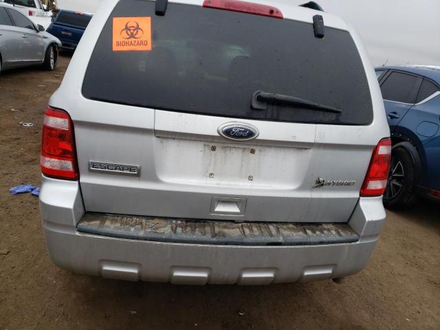 1FMCU5K35AKA62470 - 2010 FORD ESCAPE HYBRID SILVER photo 6