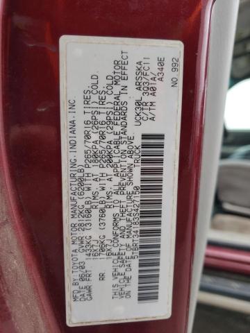 5TBRT34183S427150 - 2003 TOYOTA TUNDRA ACCESS CAB SR5 MAROON photo 12