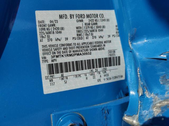 3FMTK1RM2PMA30932 - 2023 FORD MUSTANG MA SELECT BLUE photo 12