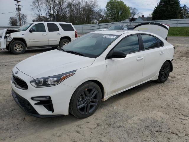 3KPF34AD4ME414566 - 2021 KIA FORTE GT LINE WHITE photo 1