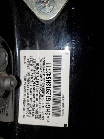 2HGFG12918H542711 - 2008 HONDA CIVIC EXL შავი ფოტო 13