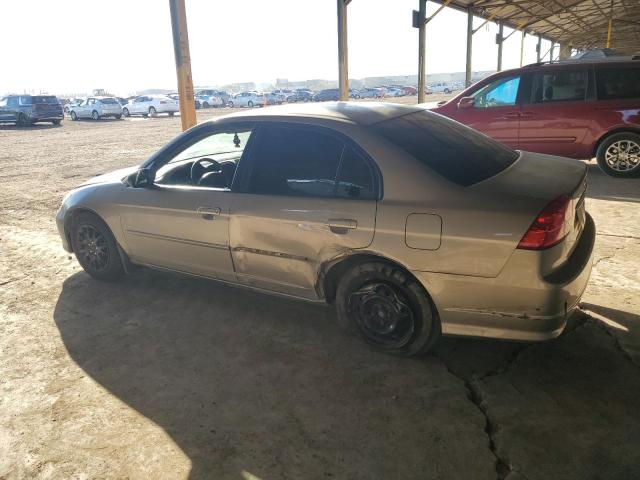 1HGES16565L023265 - 2005 HONDA CIVIC LX GOLD photo 2