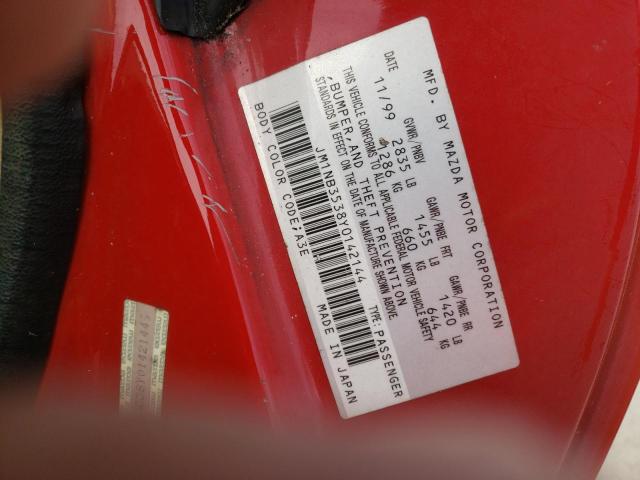 JM1NB3538Y0142144 - 2000 MAZDA MX-5 MIATA BASE RED photo 12