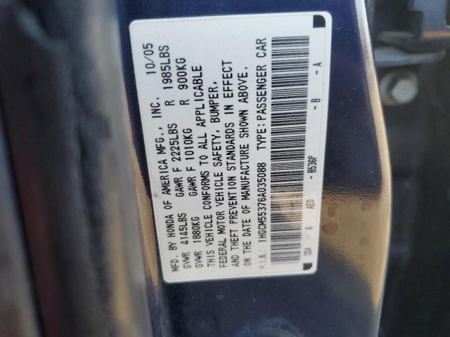 1HGCM55376A035088 - 2006 HONDA ACCORD SE BLUE photo 13