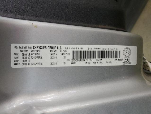 1D7CW3GP0AS184173 - 2010 DODGE DAKOTA SXT SILVER photo 13