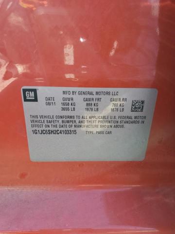 1G1JC6SH2C4103315 - 2012 CHEVROLET SONIC LT ORANGE photo 13