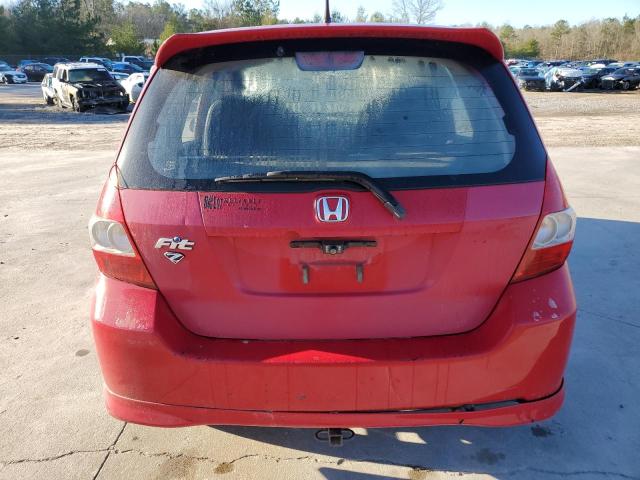 JHMGD38667S036463 - 2007 HONDA FIT S RED photo 6