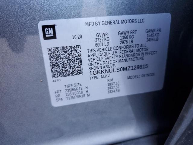 1GKKNULS0MZ128615 - 2021 GMC ACADIA SLT GRAY photo 13