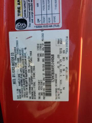 1ZVHT80N495144068 - 2009 FORD MUSTANG RED photo 13