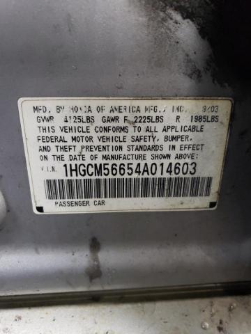 1HGCM56654A014603 - 2004 HONDA ACCORD EX SILVER photo 13