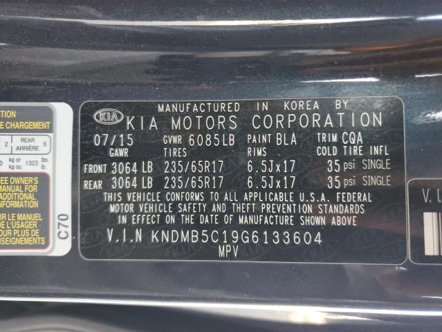 KNDMB5C19G6133604 - 2016 KIA SEDONA LX BLUE photo 14