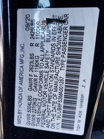 19UUB6F53MA001257 - 2021 ACURA TLX TECH A BLACK photo 13