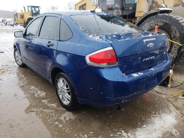 1FAHP35N19W188175 - 2009 FORD FOCUS SE BLUE photo 2