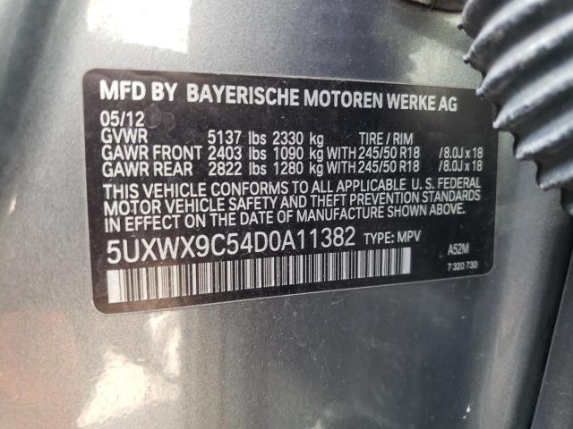 5UXWX9C54D0A11382 - 2013 BMW X3 XDRIVE28I GRAY photo 13