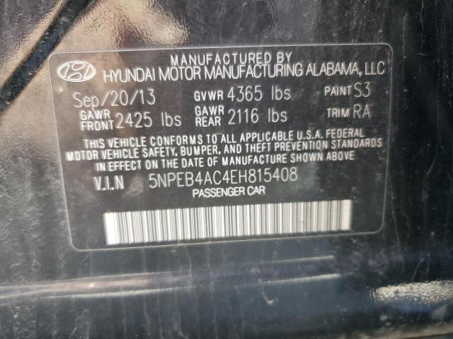 5NPEB4AC4EH815408 - 2014 HYUNDAI SONATA GLS BLACK photo 13