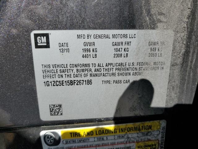 1G1ZC5E15BF267186 - 2011 CHEVROLET MALIBU 1LT CHARCOAL photo 12