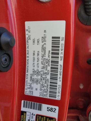 3TMCZ5AN3HM071289 - 2017 TOYOTA TACOMA DOUBLE CAB RED photo 12
