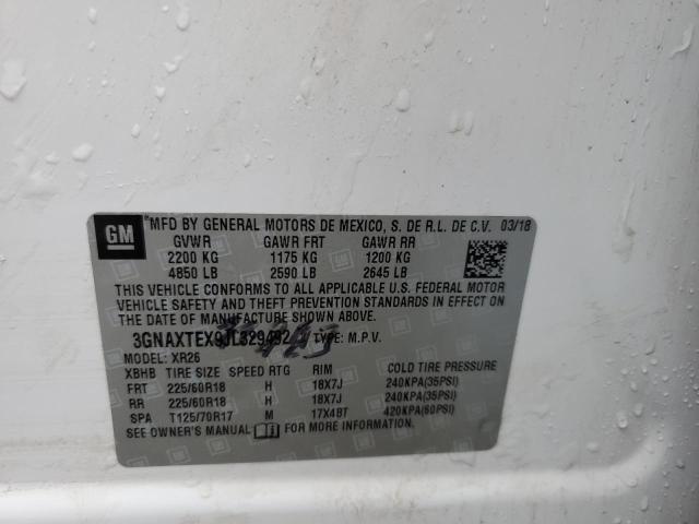 3GNAXTEX9JL329492 - 2018 CHEVROLET EQUINOX LT WHITE photo 13