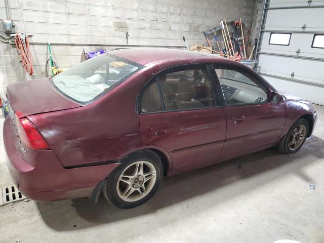 1HGES26792L050429 - 2002 HONDA CIVIC EX BURGUNDY photo 3