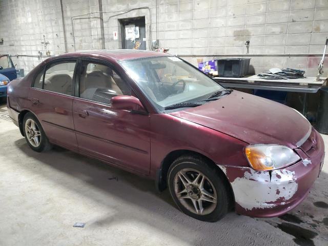 1HGES26792L050429 - 2002 HONDA CIVIC EX BURGUNDY photo 4