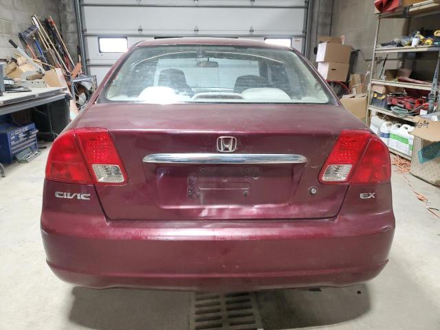 1HGES26792L050429 - 2002 HONDA CIVIC EX BURGUNDY photo 6