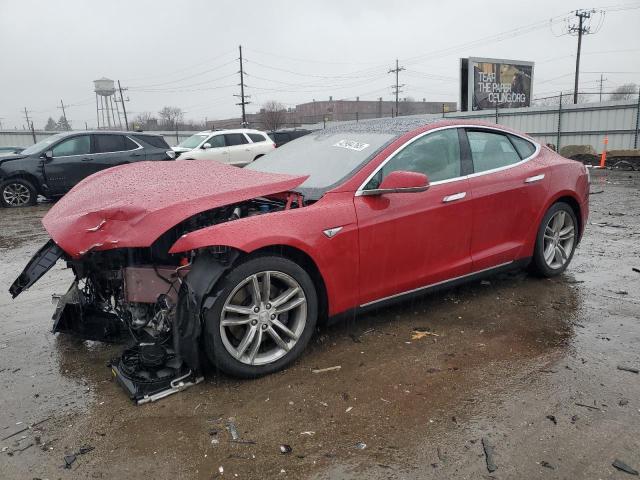 5YJSA1E26FF115945 - 2015 TESLA MODEL S RED photo 1